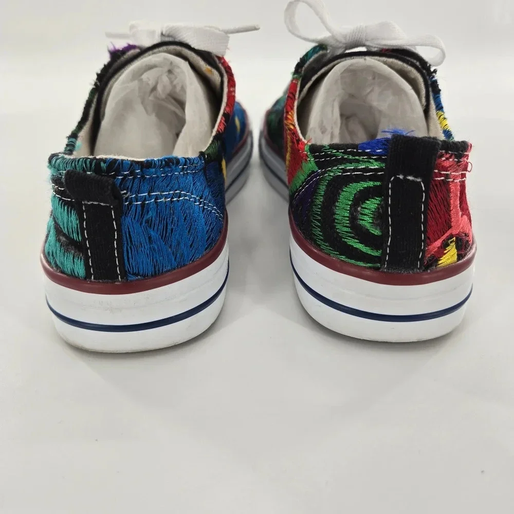 Ladies Hand Embroidered colorful floral sneaker shoes made in Mexico